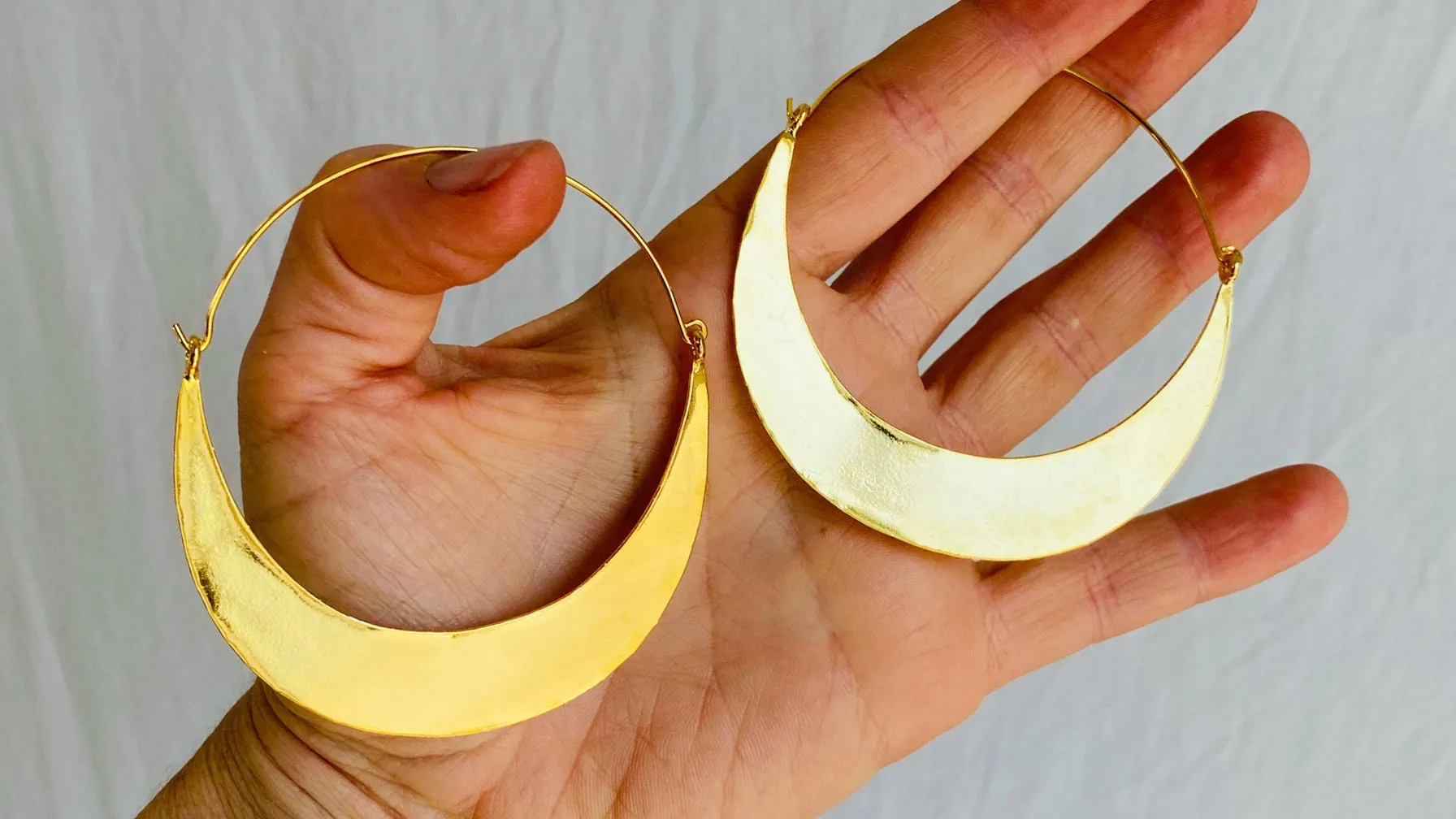Karen Hill Tribe Earrings. Oversized Hoops. 24kt Gold Plated. Vermeil