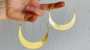 Karen Hill Tribe Earrings. Oversized Hoops. 24kt Gold Plated. Vermeil