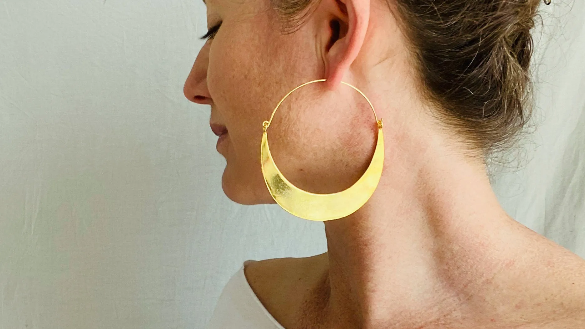 Karen Hill Tribe Earrings. Oversized Hoops. 24kt Gold Plated. Vermeil