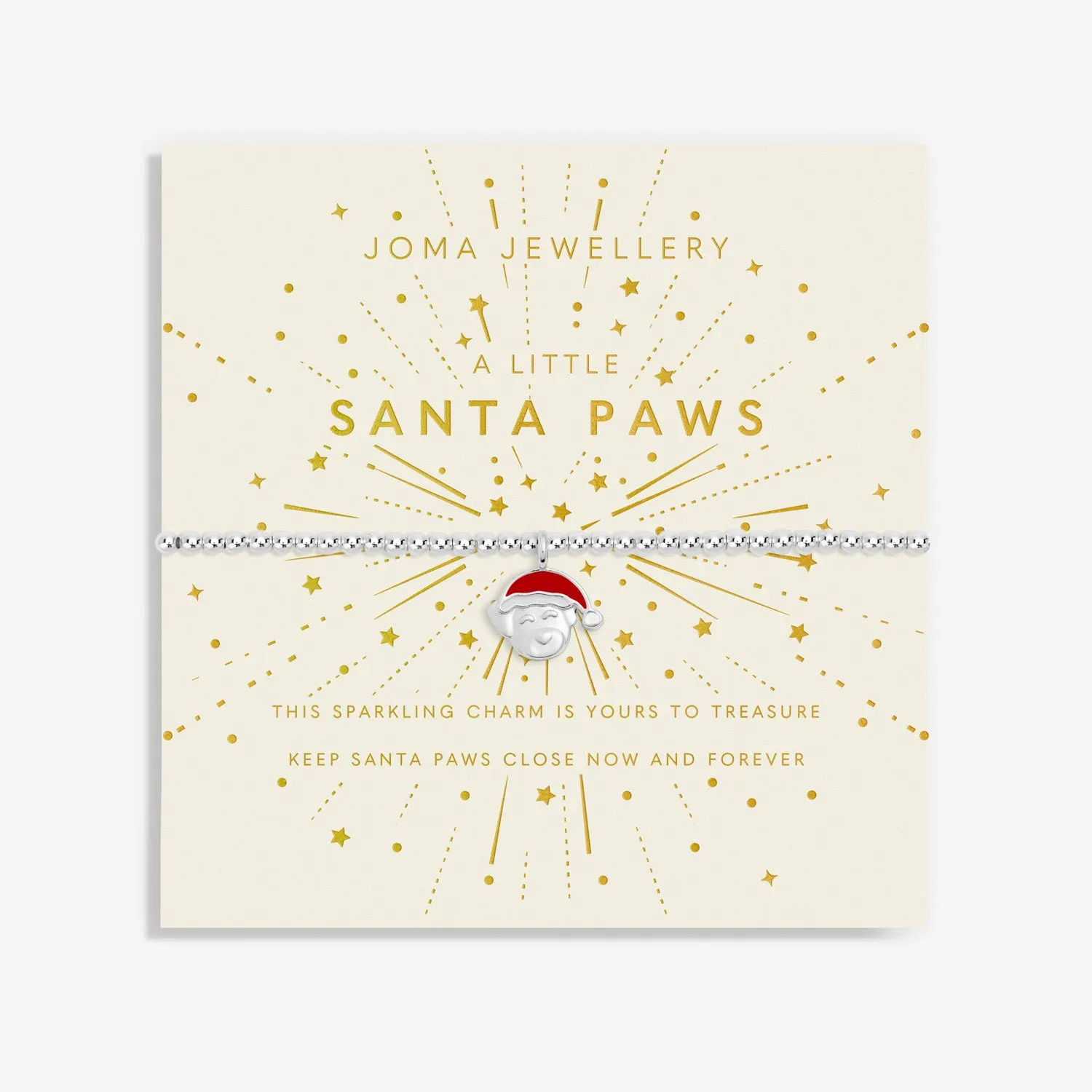 Kids Christmas A Little Santa Paws Silver Plated Bracelet C758