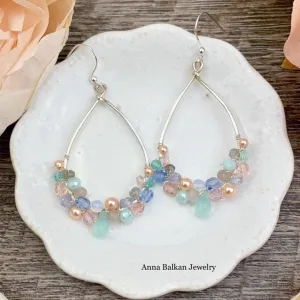 Lavender Inspired Anna Soft Colors Gemstone Hoops