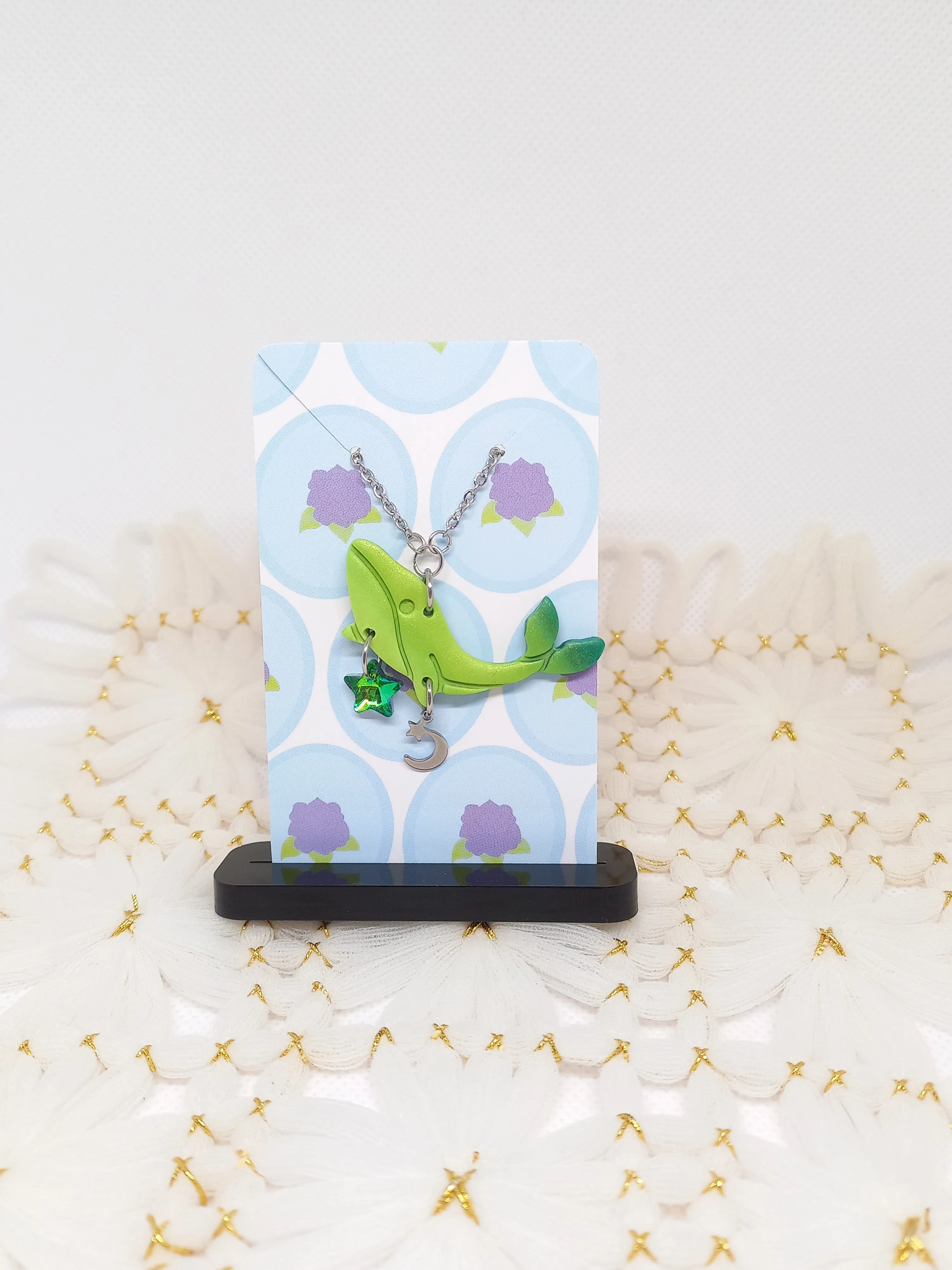 Light Green Ombré Whale Necklace | Sea Critters