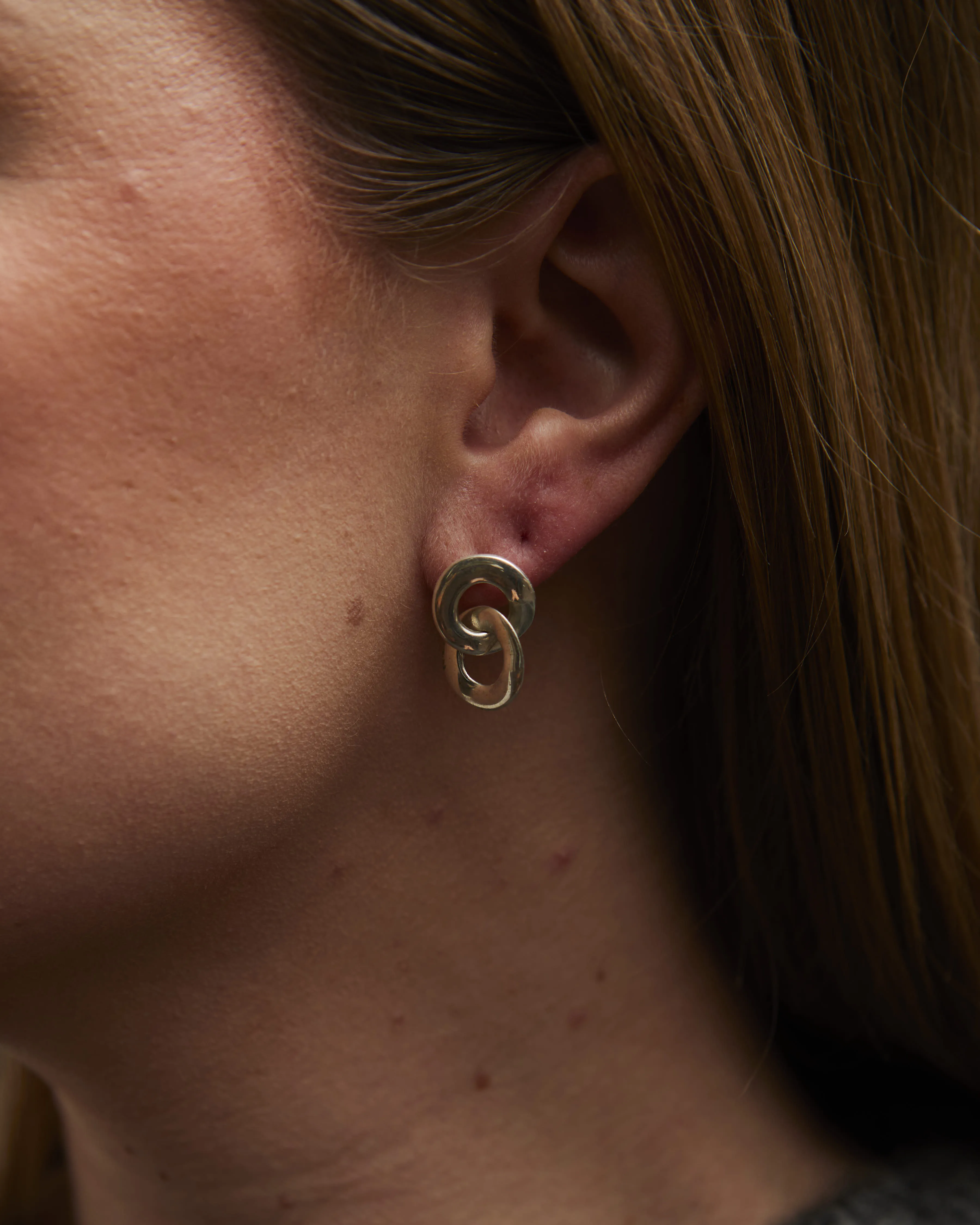 Maslo Linked Earrings, Silver