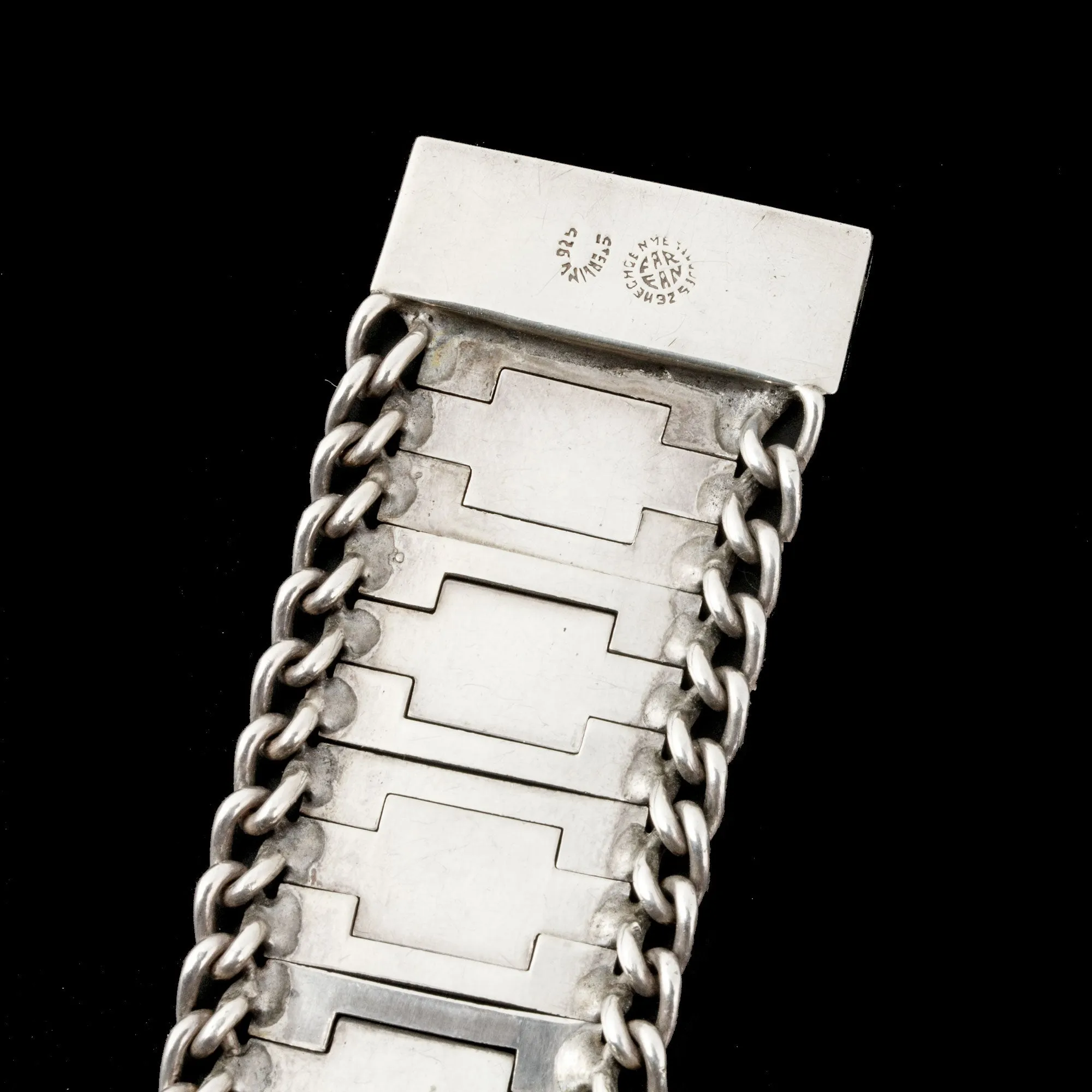 Mexican Sterling Silver Linked Wave Bracelet j-brvs-988