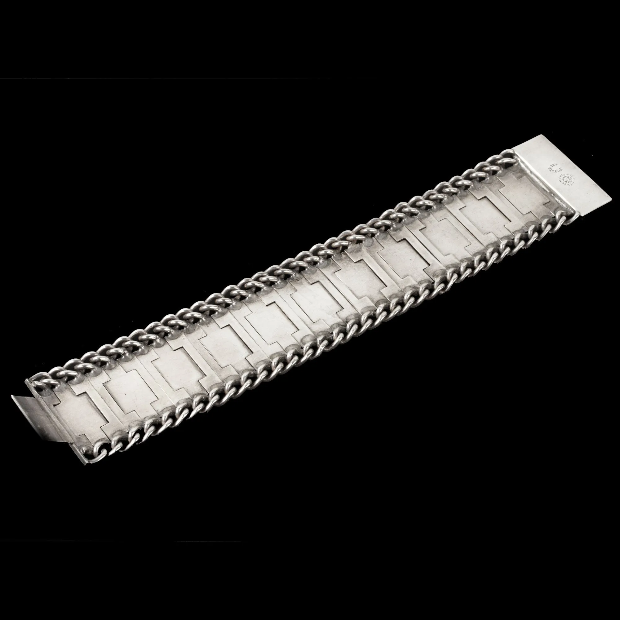 Mexican Sterling Silver Linked Wave Bracelet j-brvs-988