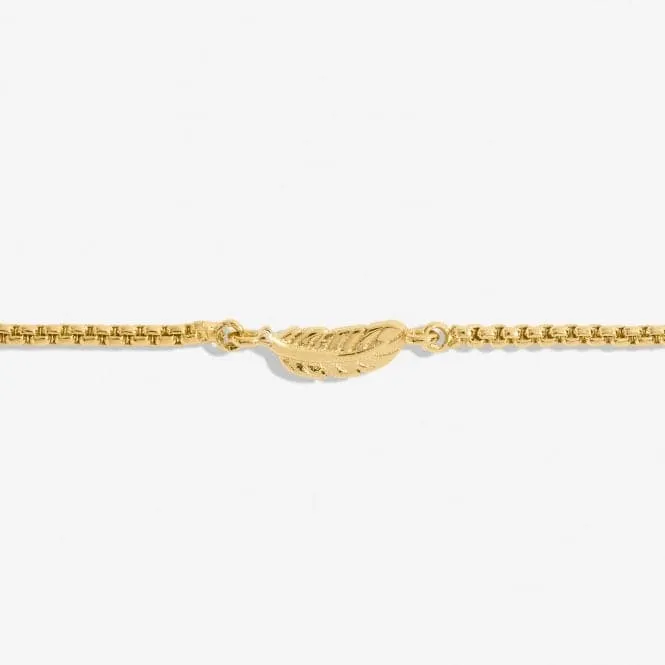 Mini Charms Feather Gold Plated 24.5cm Adjustable Bracelet 7136