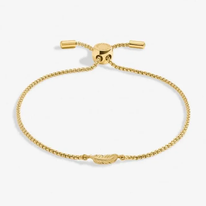 Mini Charms Feather Gold Plated 24.5cm Adjustable Bracelet 7136