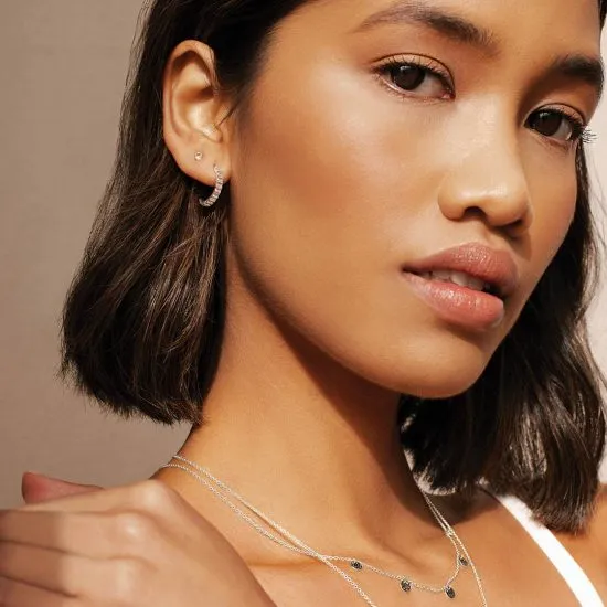 murkani petites fluted hoop earrings silver