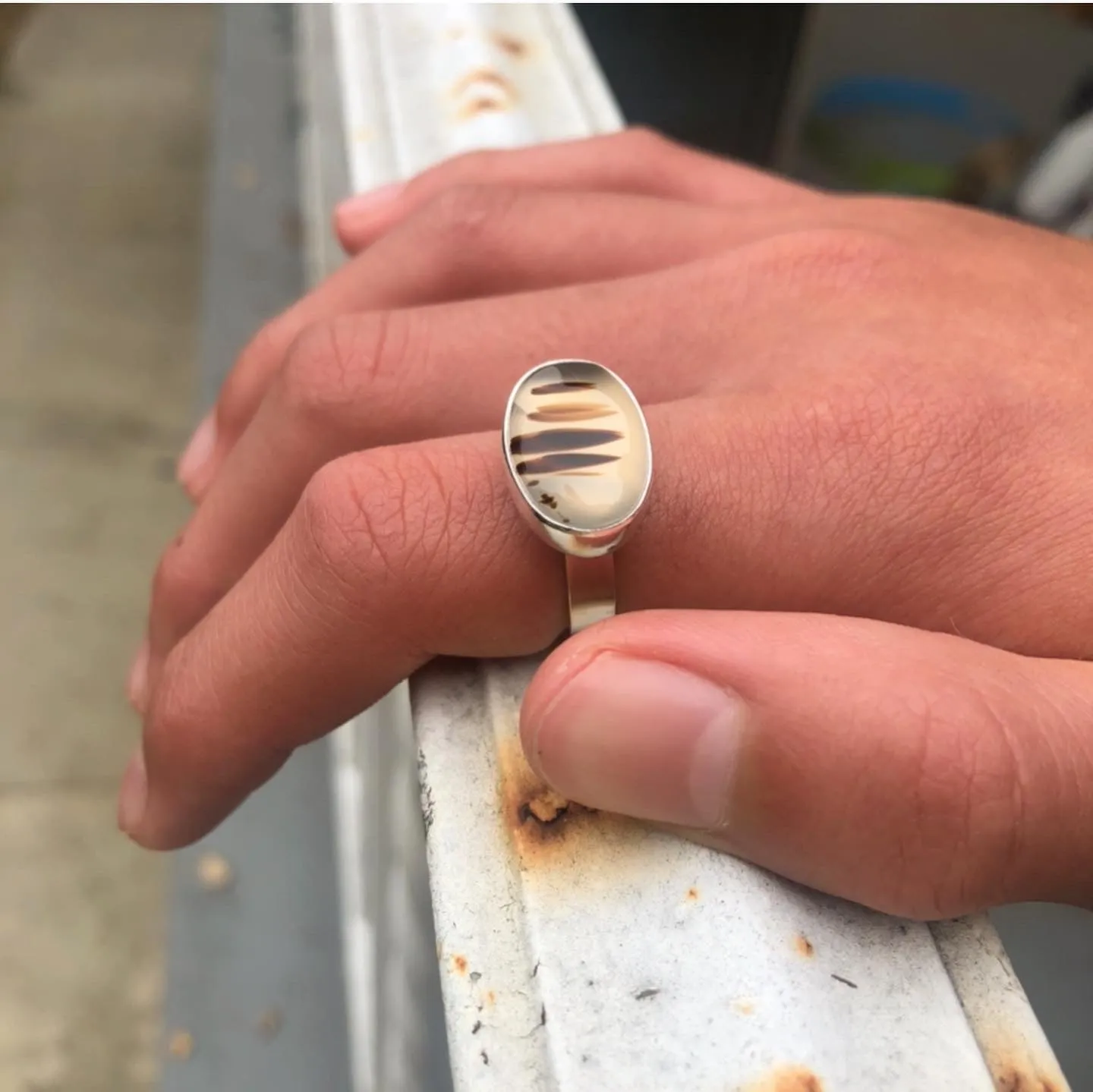 Oval Montana Agate ring