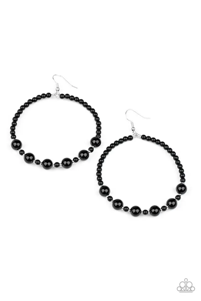 Paparazzi Earring ~ Boss Posh - Black