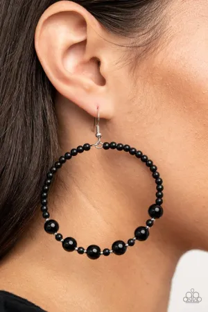 Paparazzi Earring ~ Boss Posh - Black