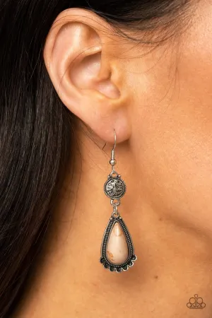 Paparazzi Earring ~ Montana Mountains - Brown