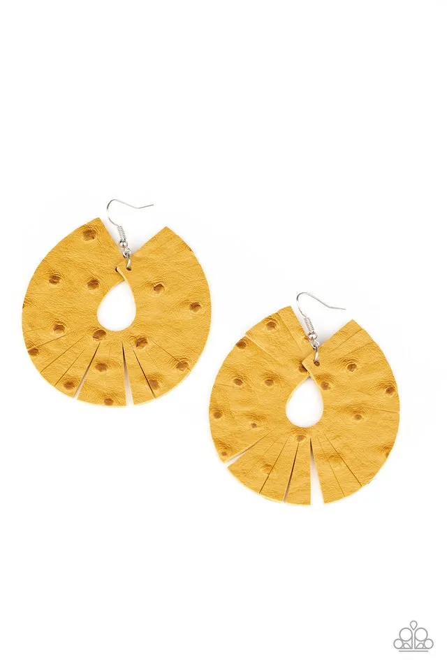 Paparazzi Earring ~ Palm Islands - Yellow