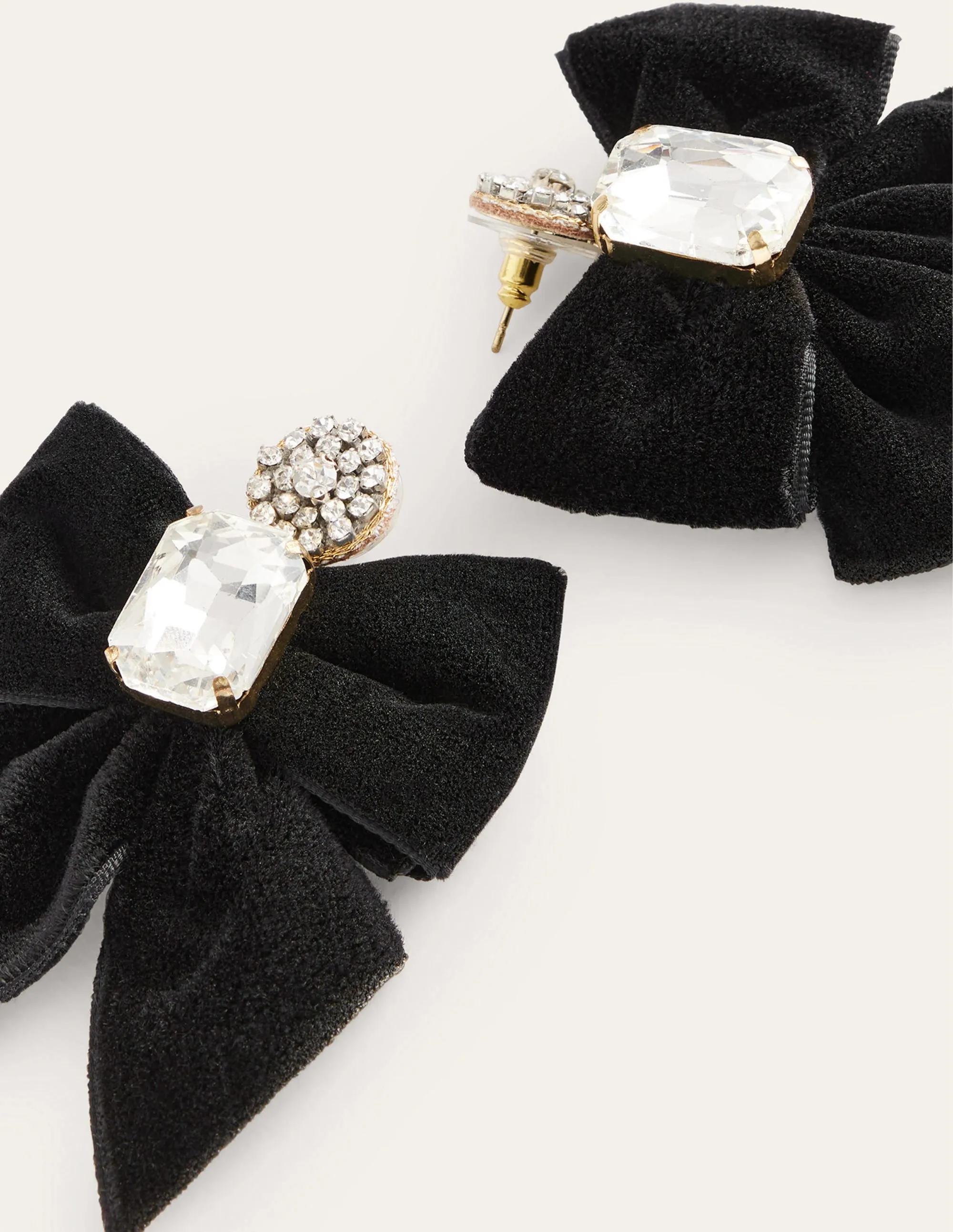 Party Bow Earrings-Black