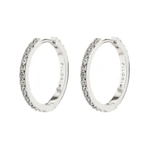 Pilgrim EBNA medium crystal hoops silver-plated