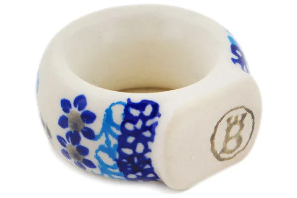 Polish Pottery 2" Napkin Ring Kitty Paw Play Time