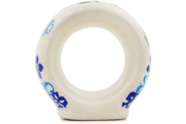 Polish Pottery 2" Napkin Ring Kitty Paw Play Time