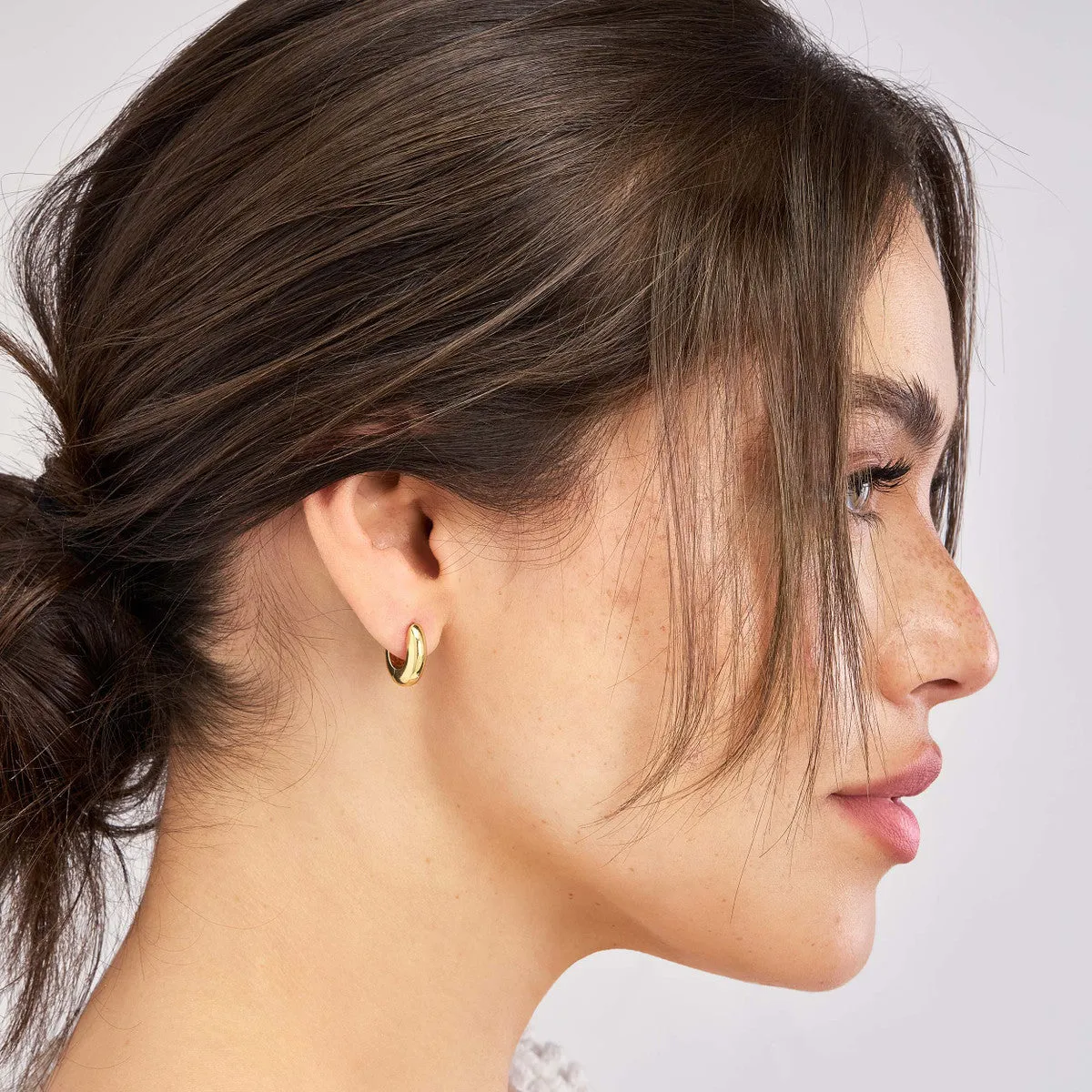 Polished Round Hoop Earrings