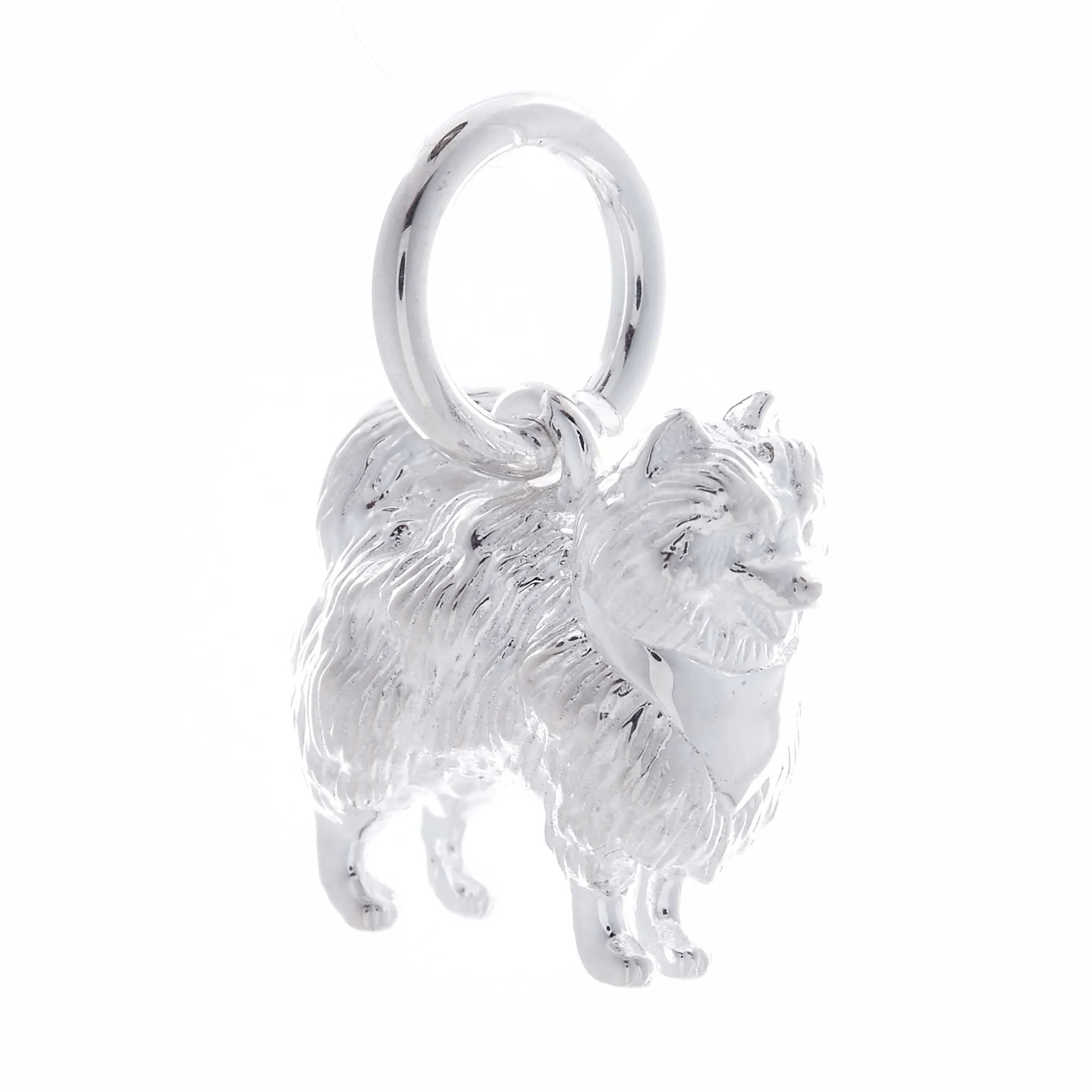 Pomeranian Silver Dog Charm