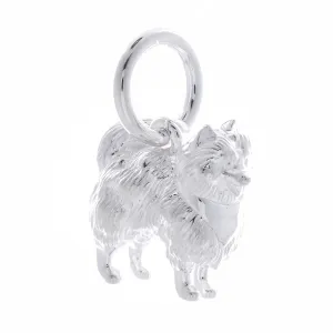 Pomeranian Silver Dog Charm