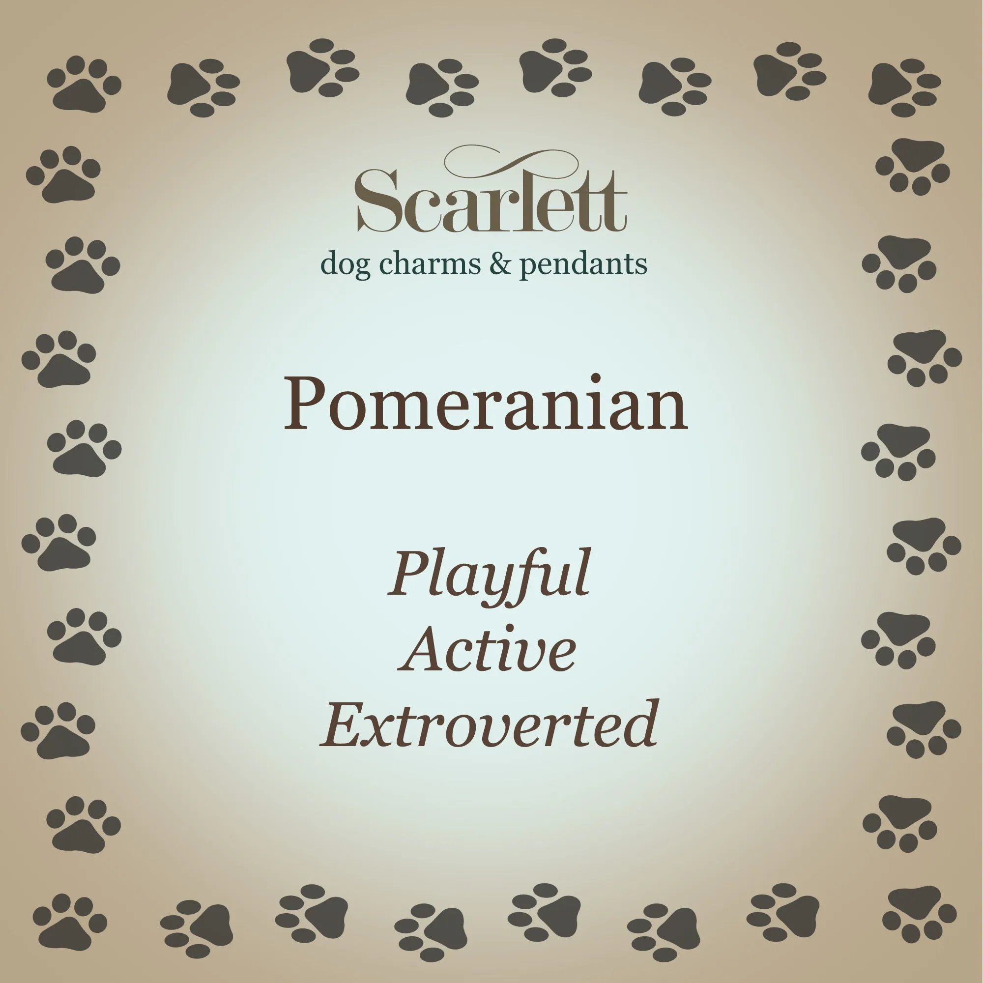 Pomeranian Silver Dog Charm