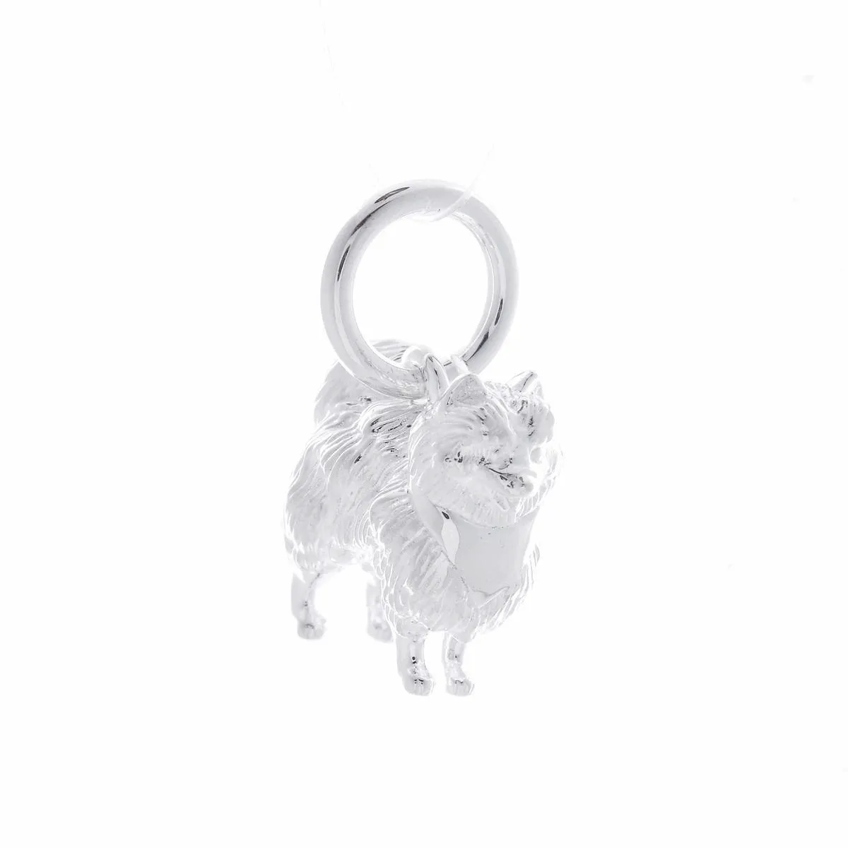 Pomeranian Silver Dog Charm