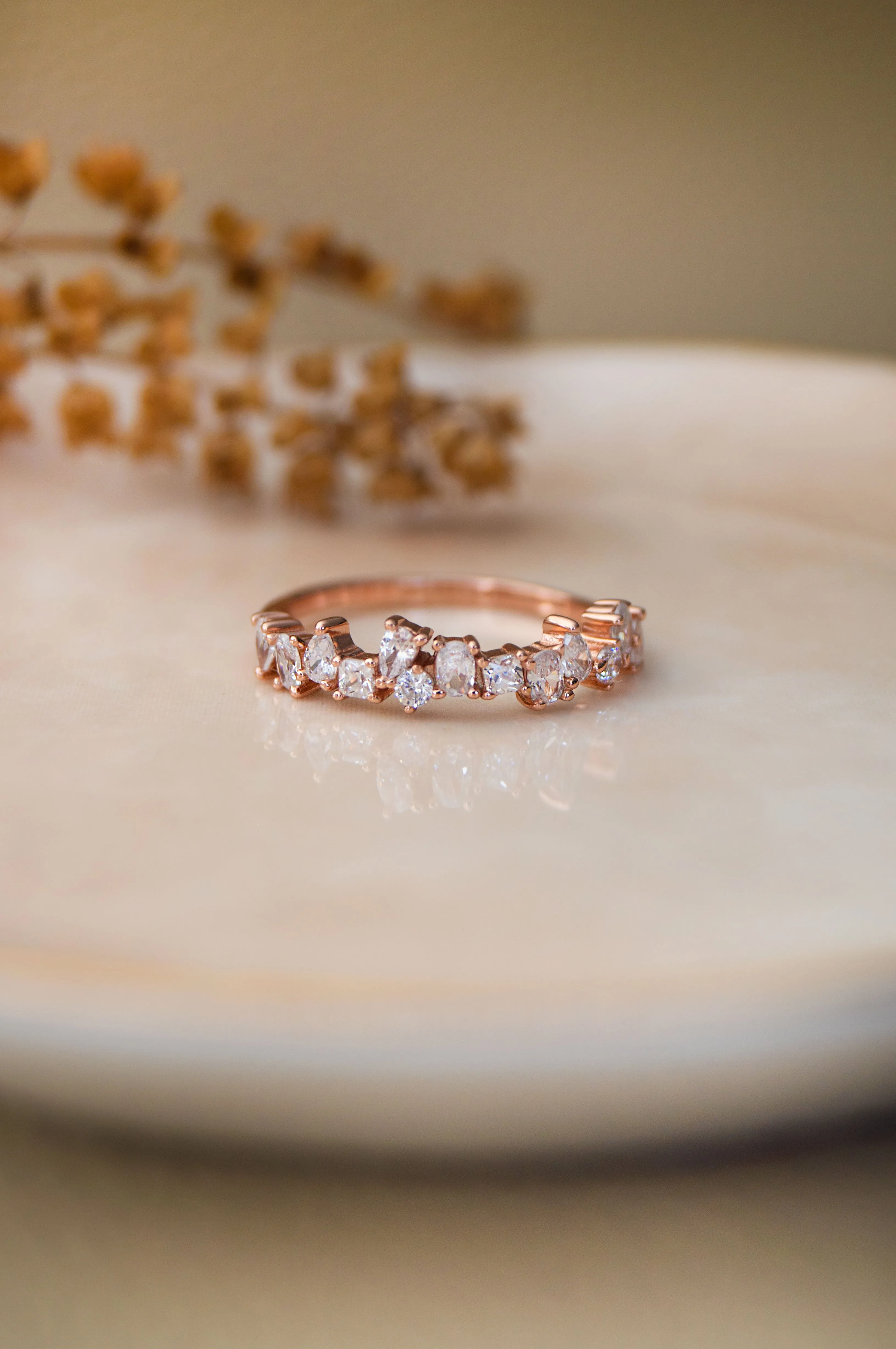 Random Sparkle Sterling Silver Ring