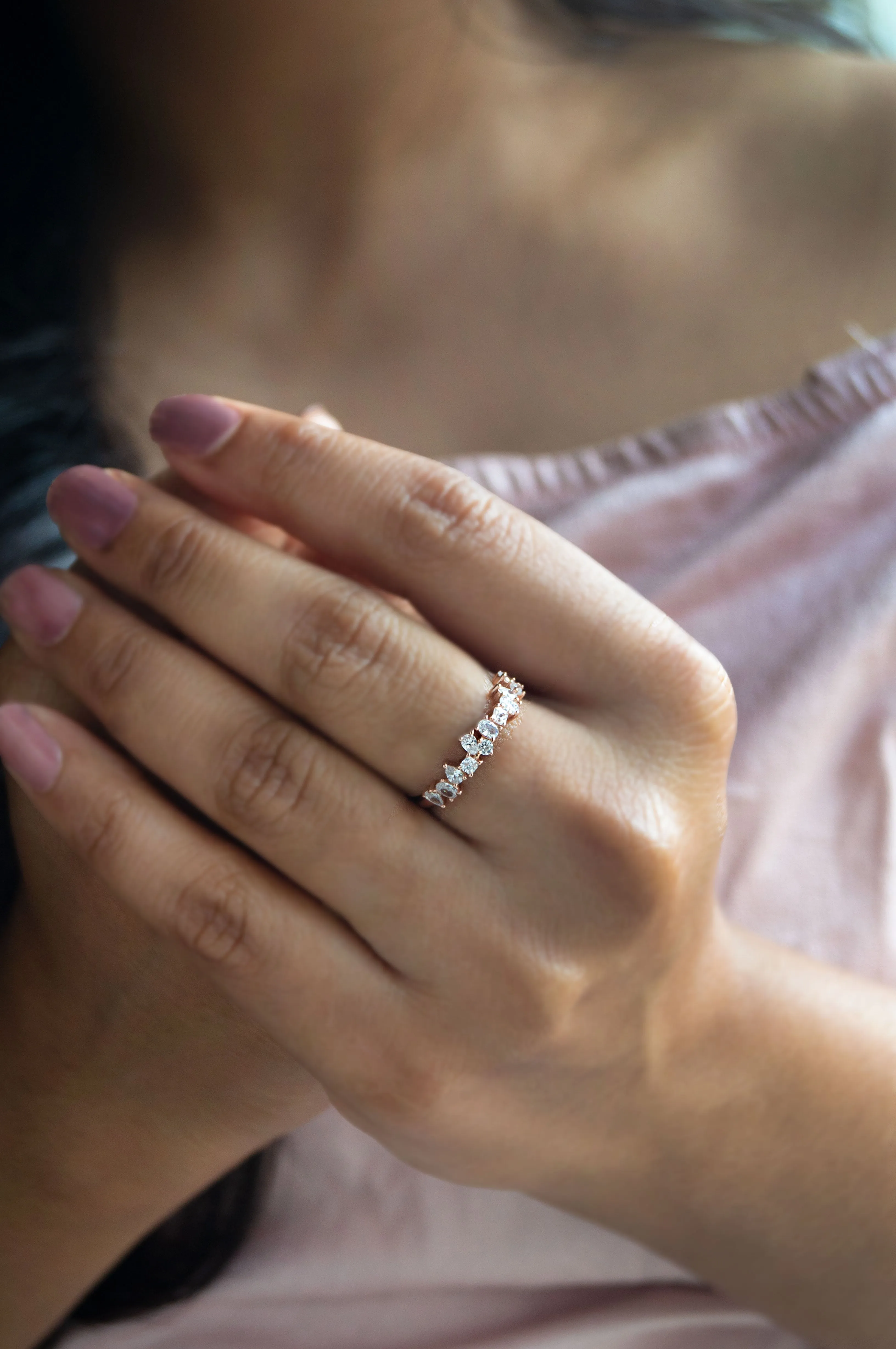Random Sparkle Sterling Silver Ring