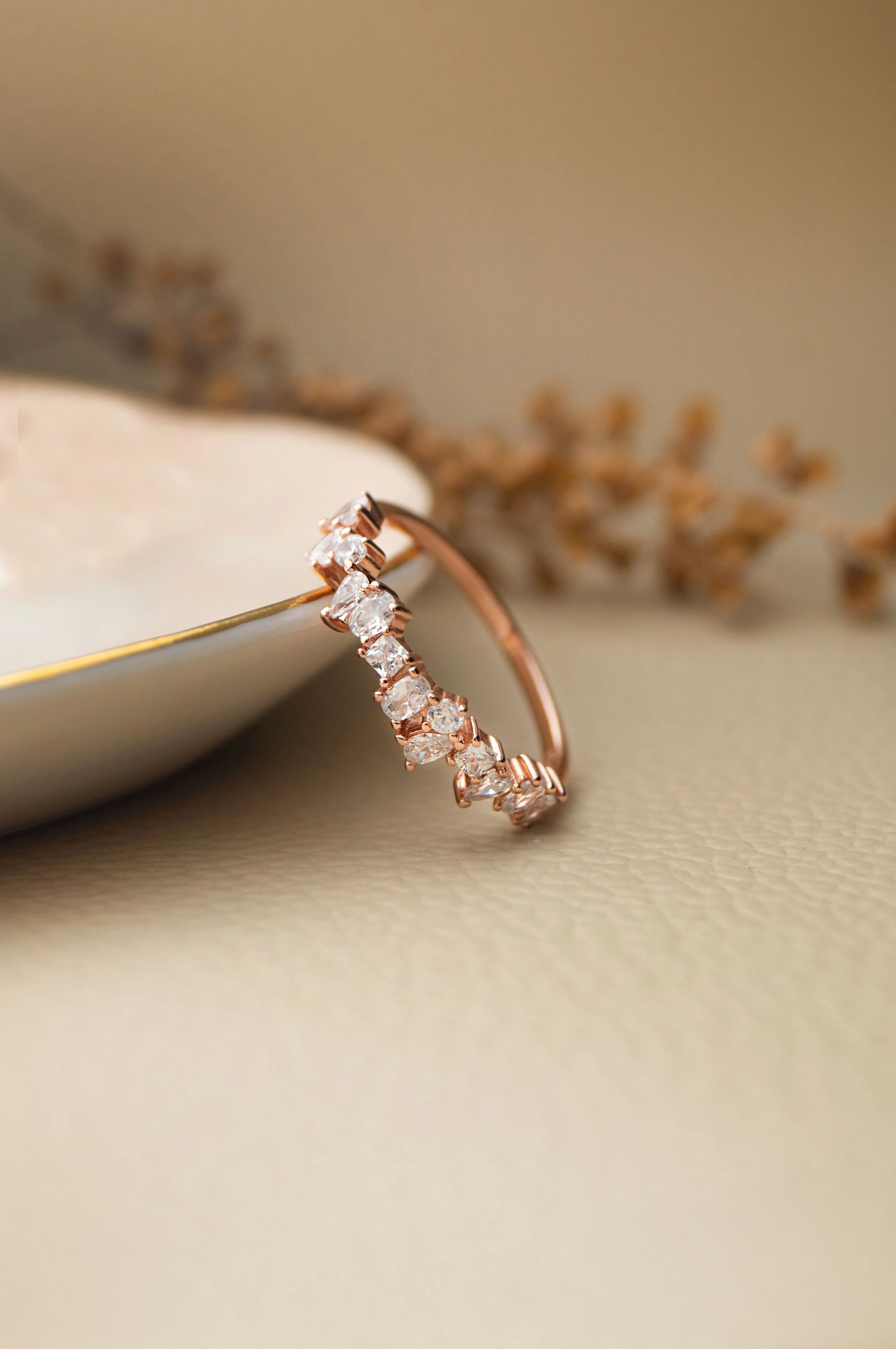 Random Sparkle Sterling Silver Ring