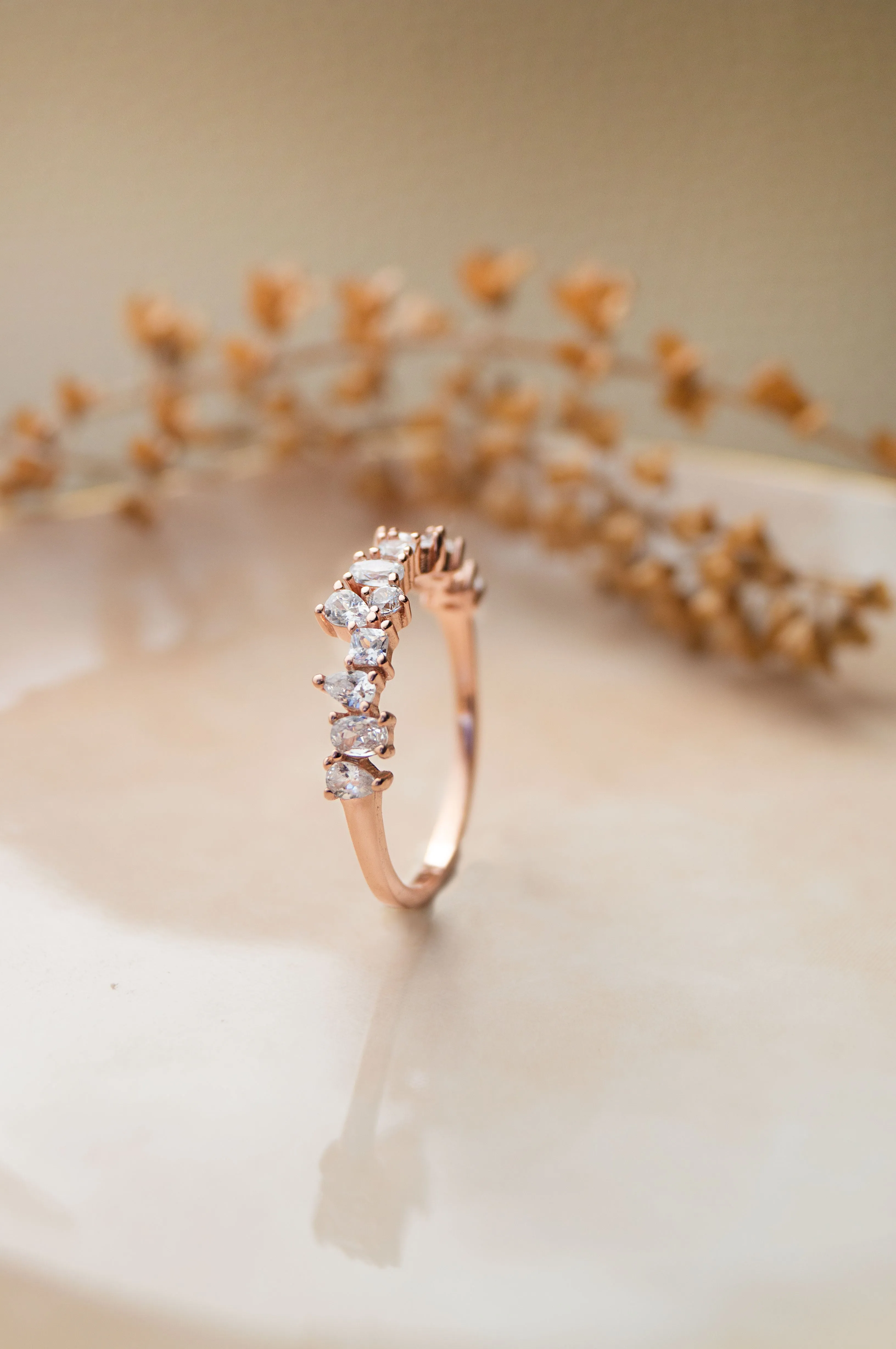 Random Sparkle Sterling Silver Ring