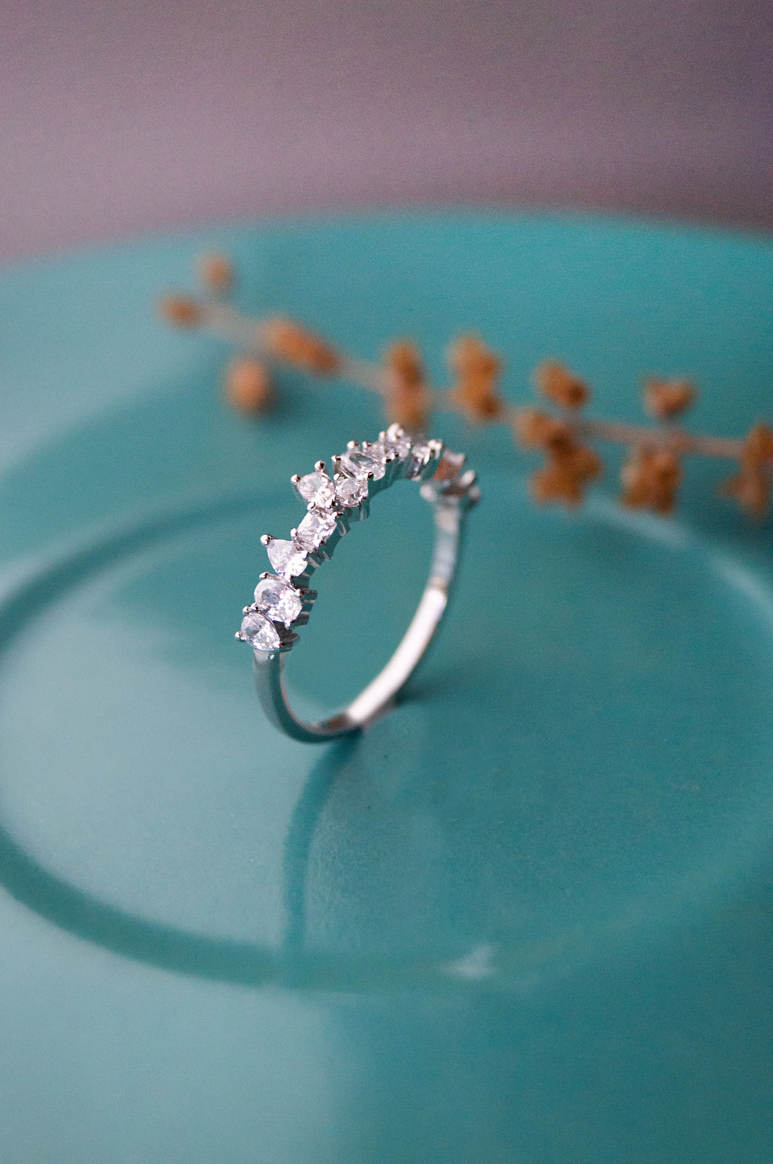 Random Sparkle Sterling Silver Ring