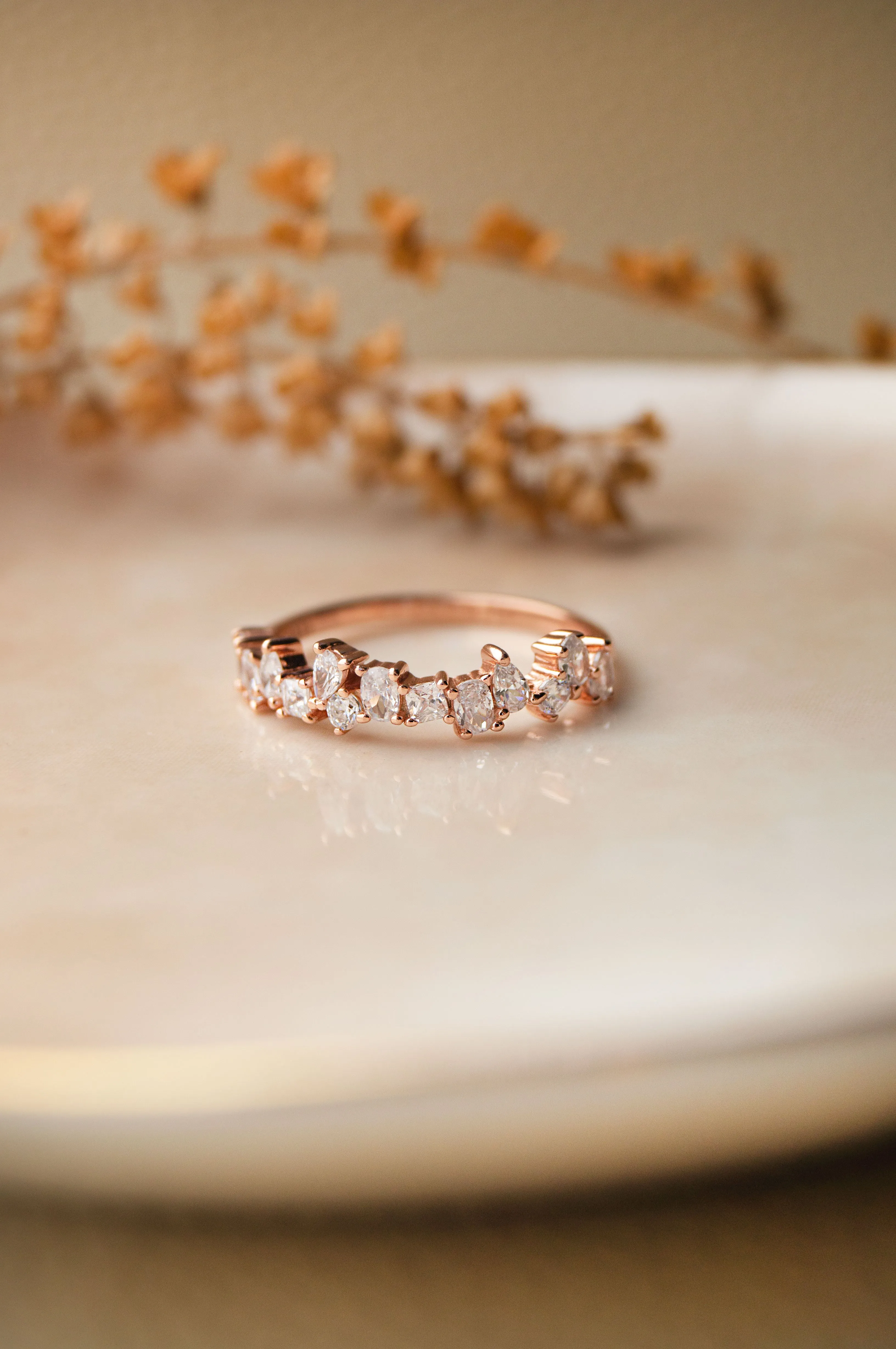 Random Sparkle Sterling Silver Ring