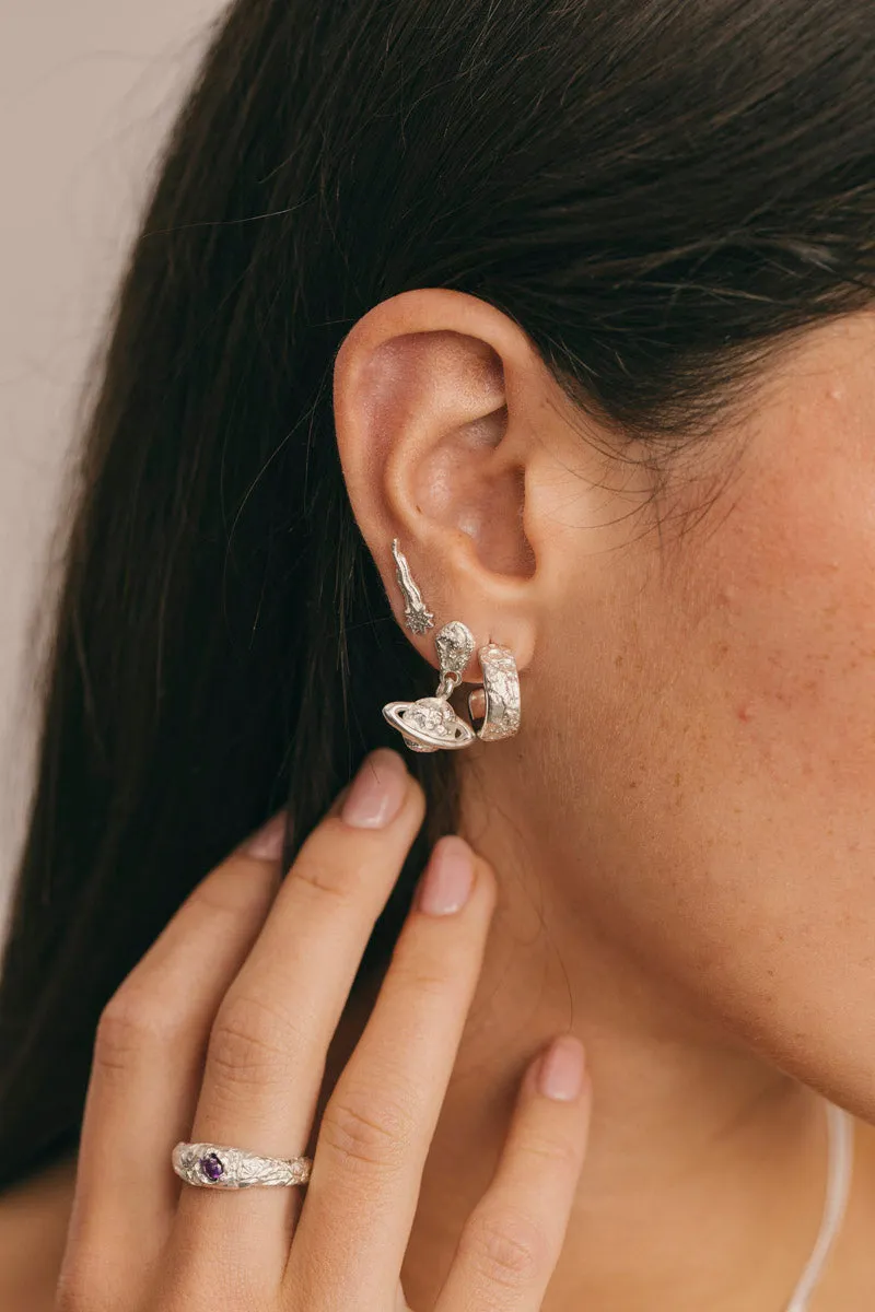 Saturn Earring Silver