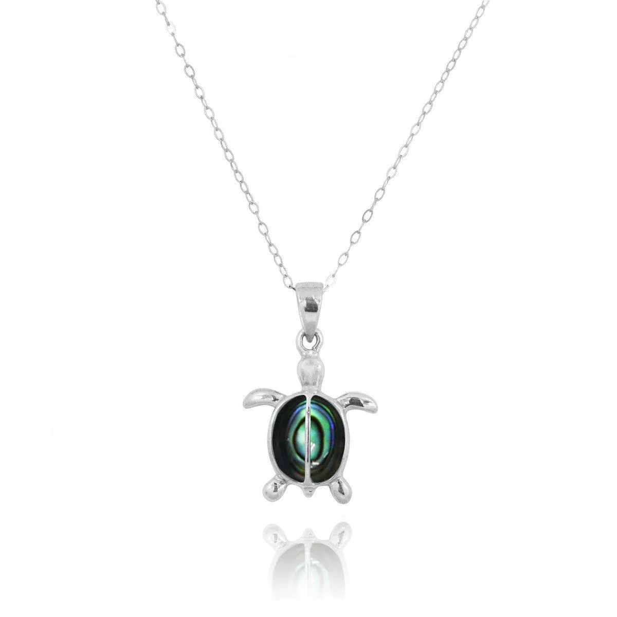Sea Turtle Pendant Necklace with Abalone Shell
