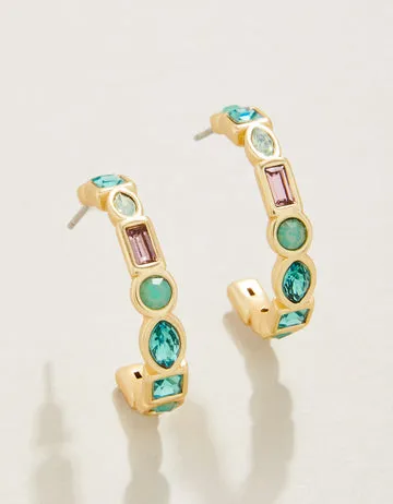 Shine Bright Hoop Earrings Sea Foam