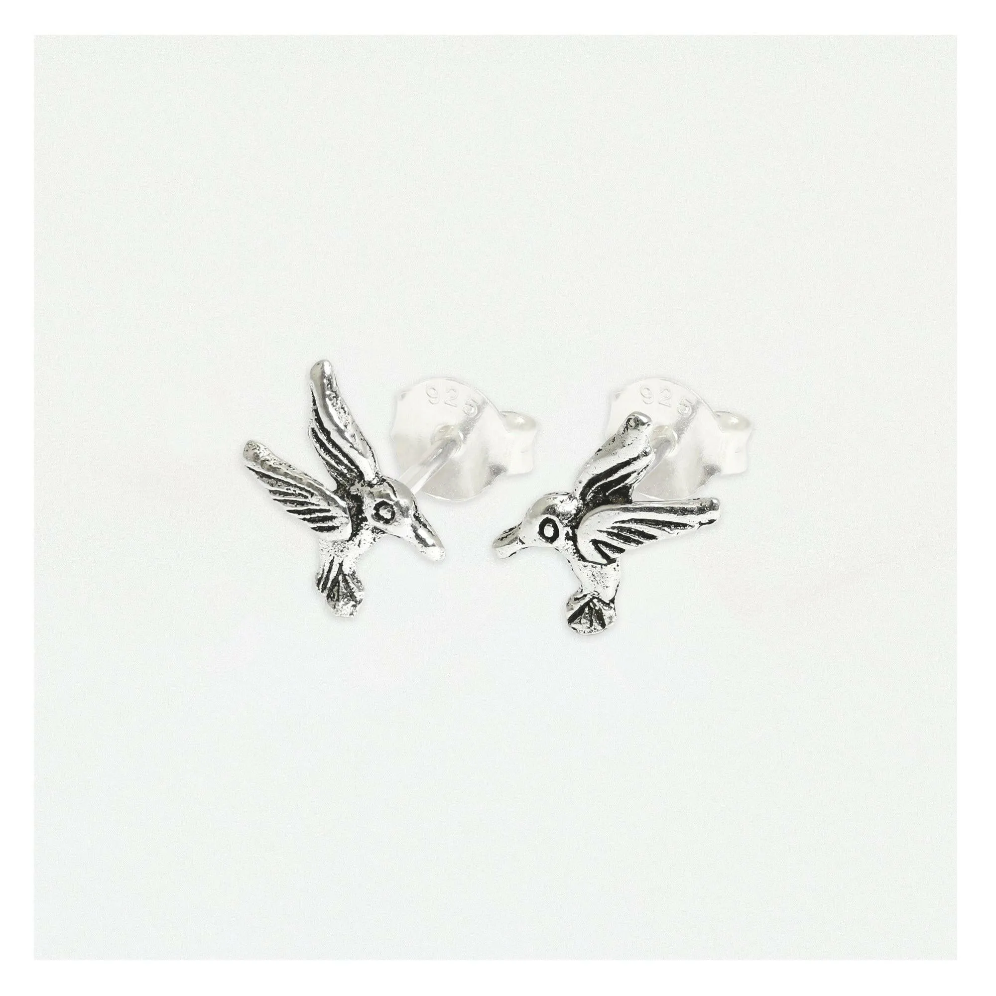 Silver Hummingbird Ear Stud - Elegant and Unique Jewelry for Any Occasion