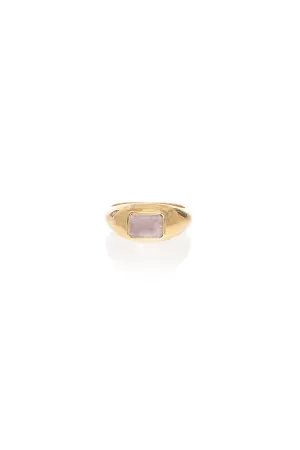Small Ring in 18K Rose Gold & Rose Quartz Stone