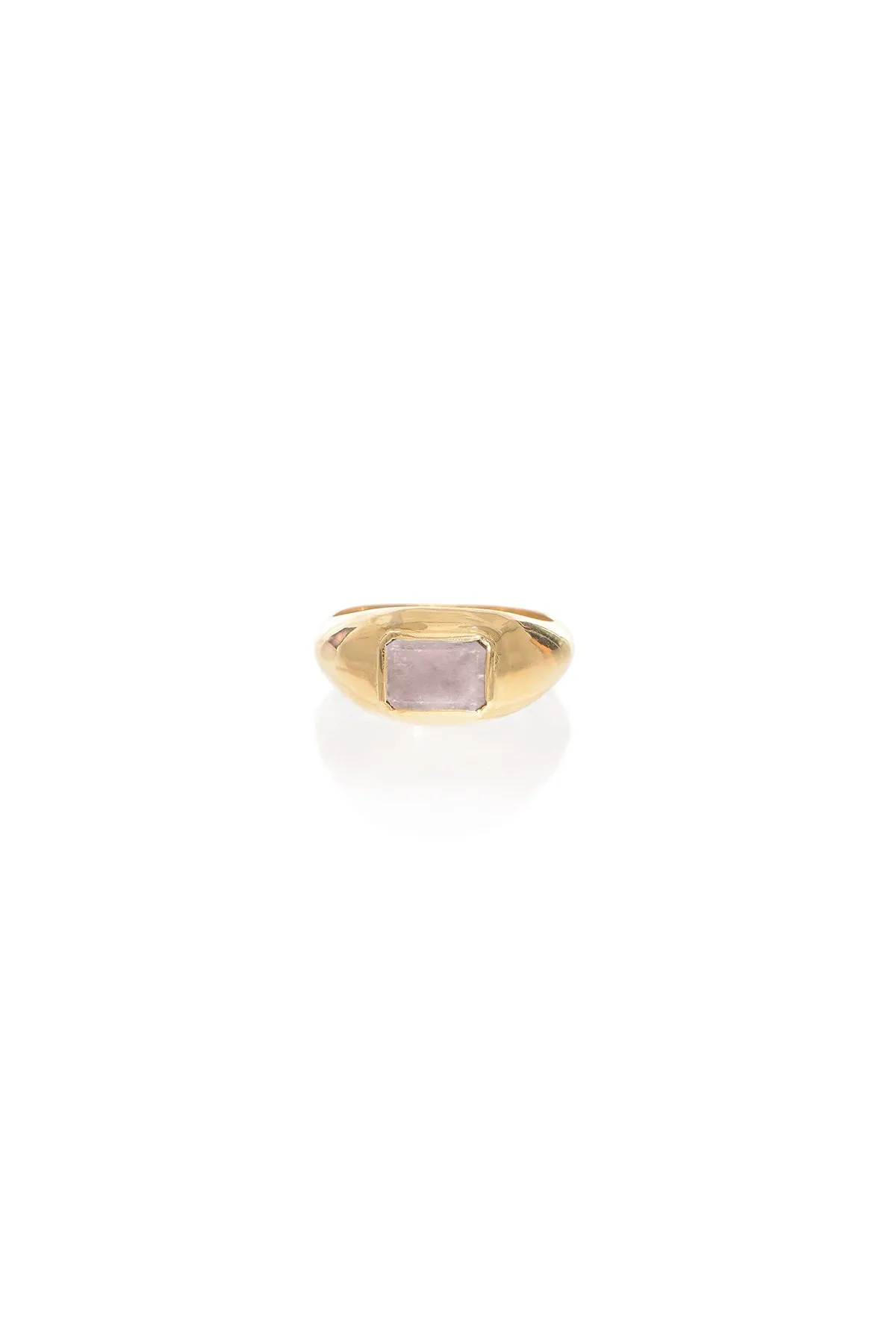 Small Ring in 18K Rose Gold & Rose Quartz Stone