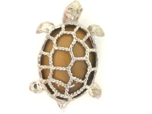 SS Tigers Eye Turtle Pin