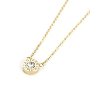 Stainless BU Single CZ Pendant