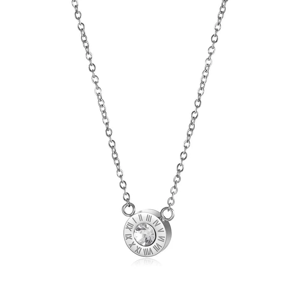 Stainless BU Single CZ Pendant