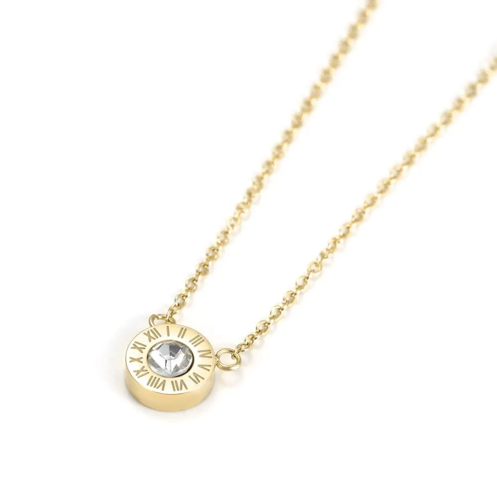 Stainless BU Single CZ Pendant