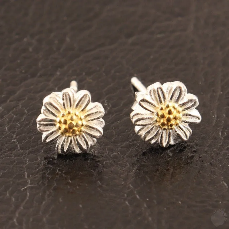Sterling Silver Daisy Studs Earrings