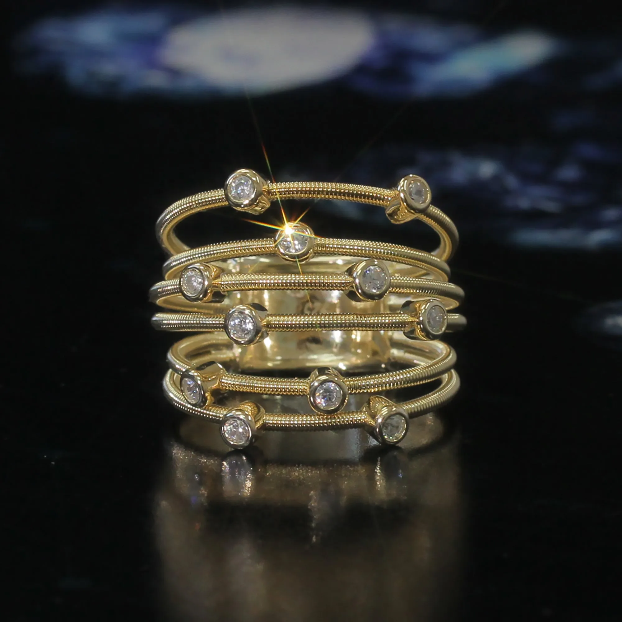 Sterling Silver Lavish Modern Style Wire Design Ring