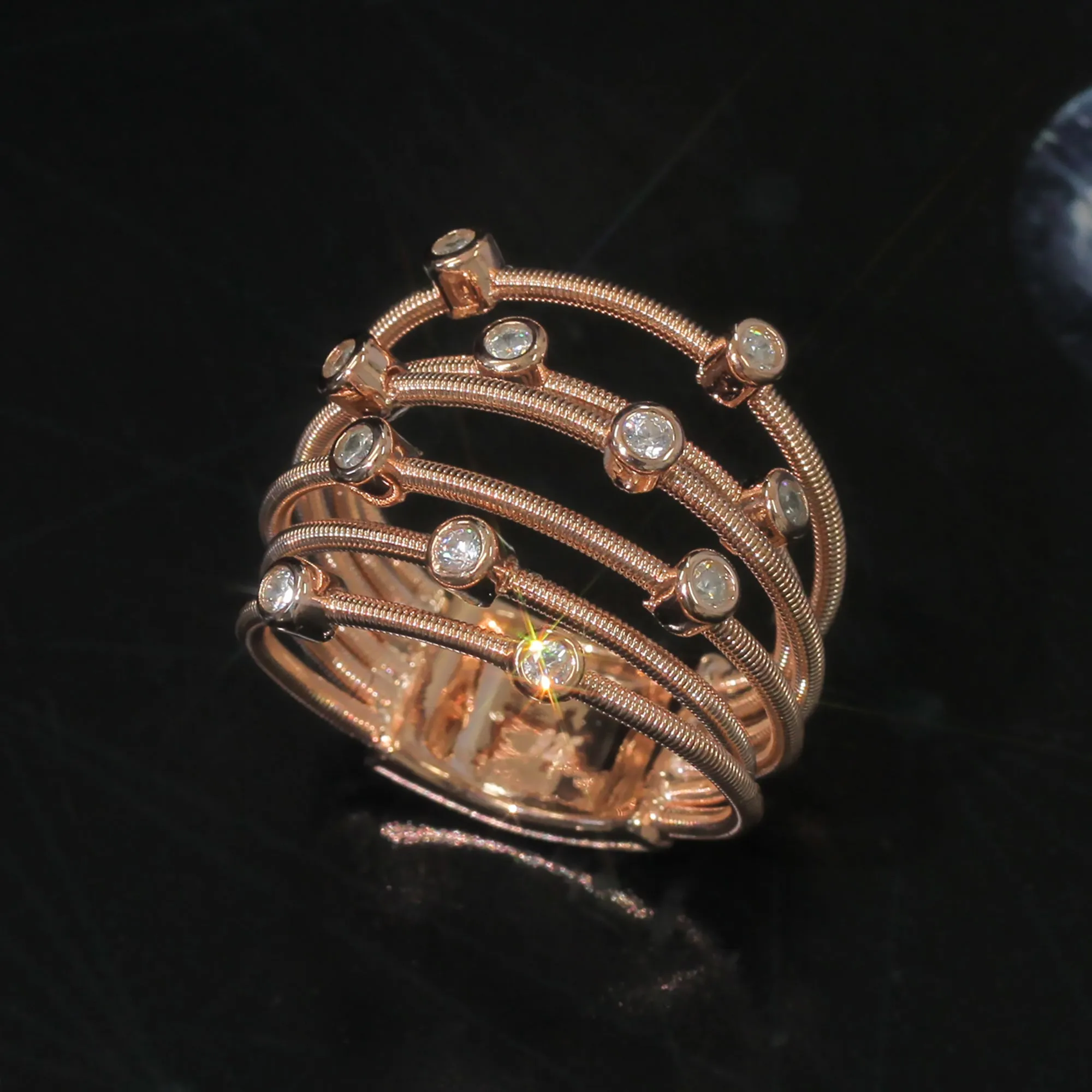 Sterling Silver Lavish Modern Style Wire Design Ring