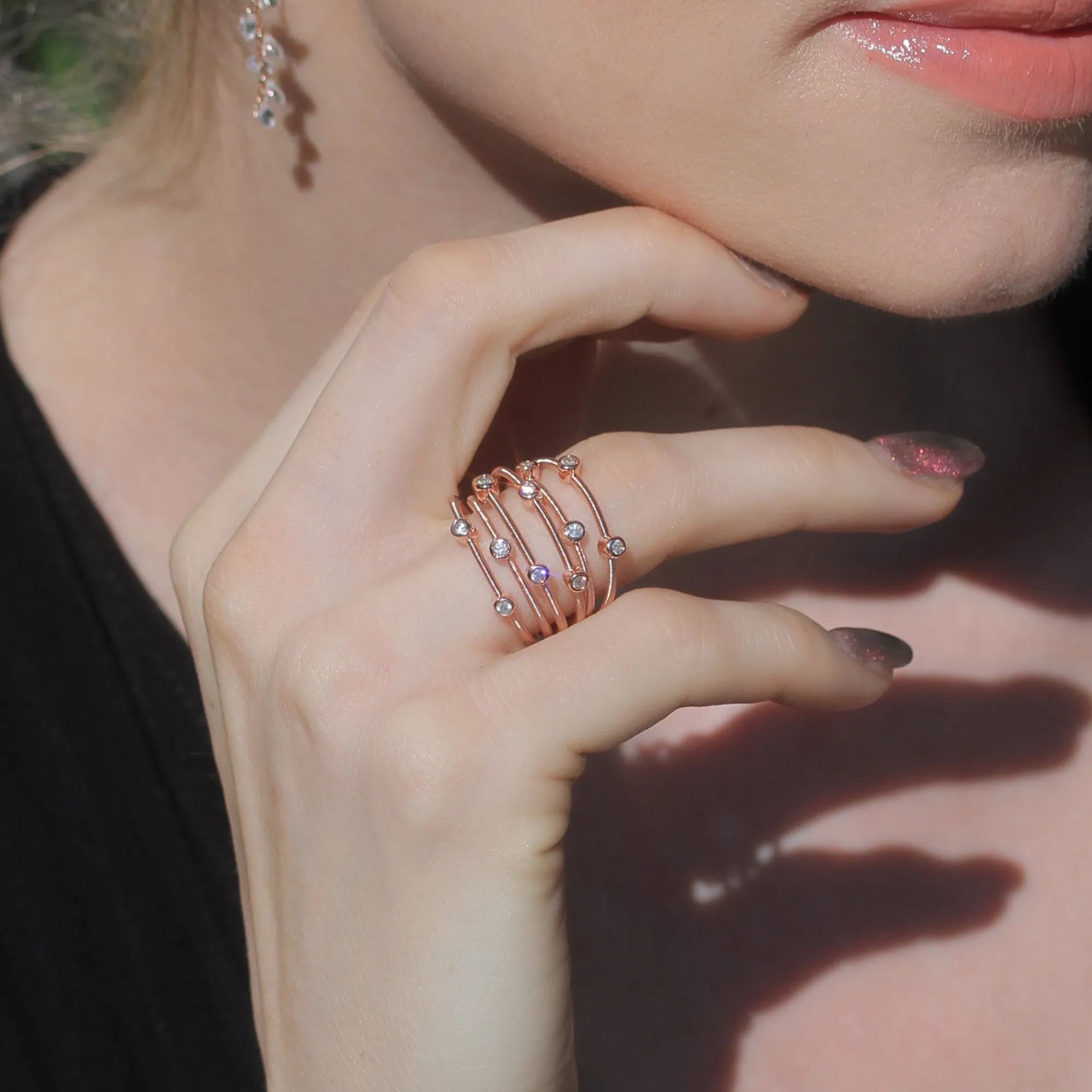 Sterling Silver Lavish Modern Style Wire Design Ring