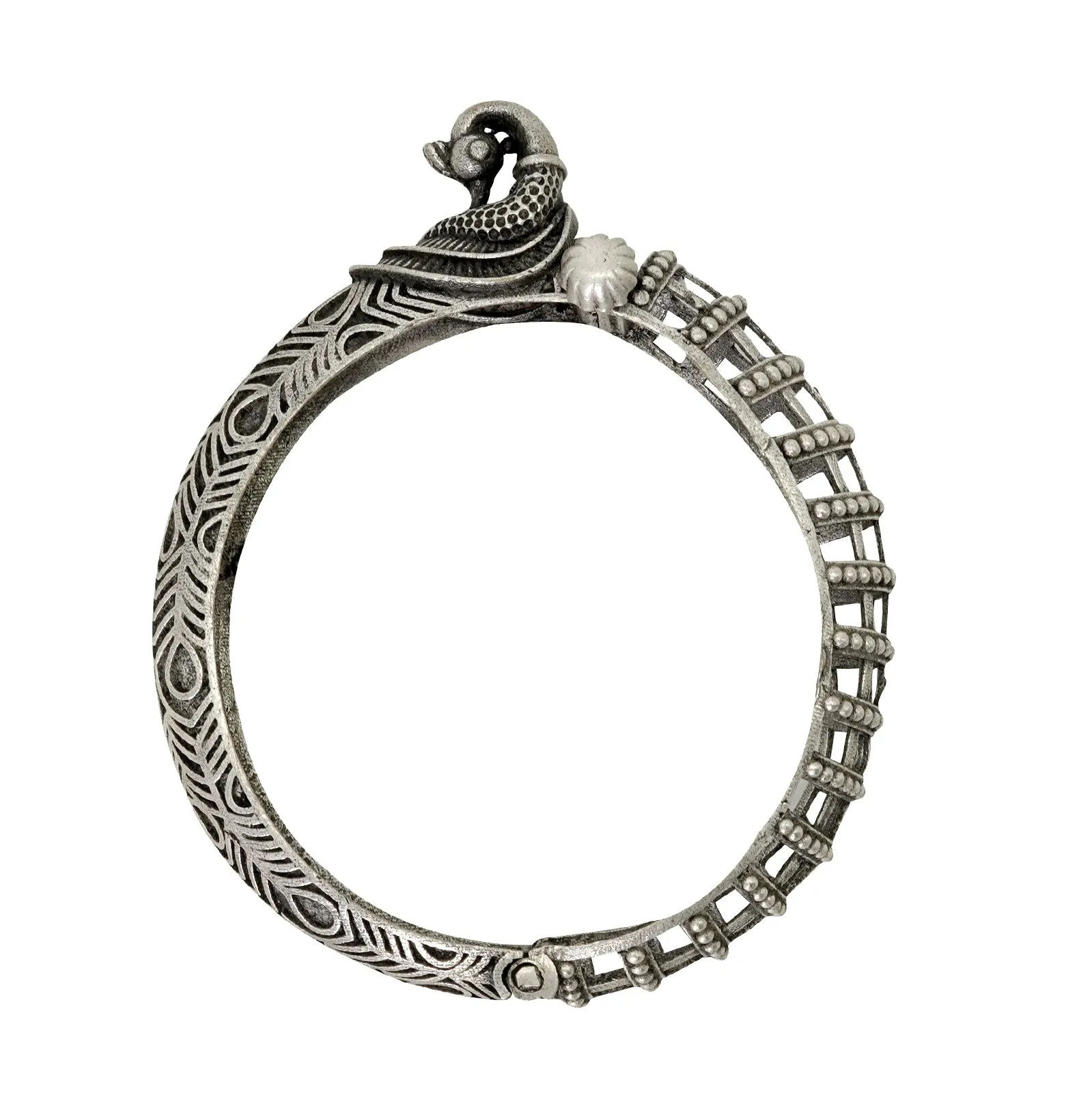 Teejh Aishay Silver Oxidised Bangle