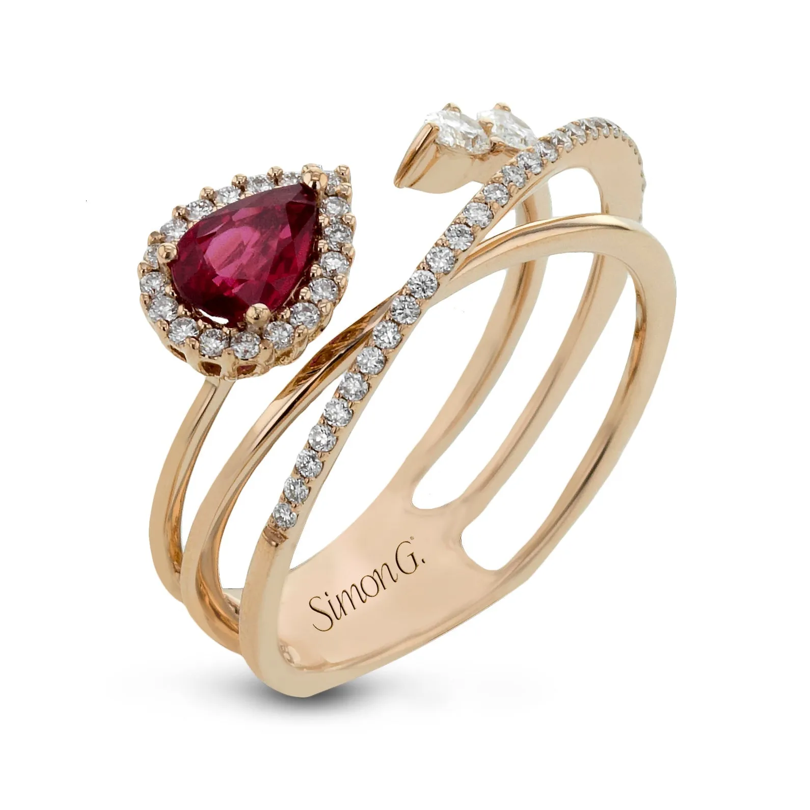 Tempera Color Gemstone Ring In 18k Gold With Diamonds