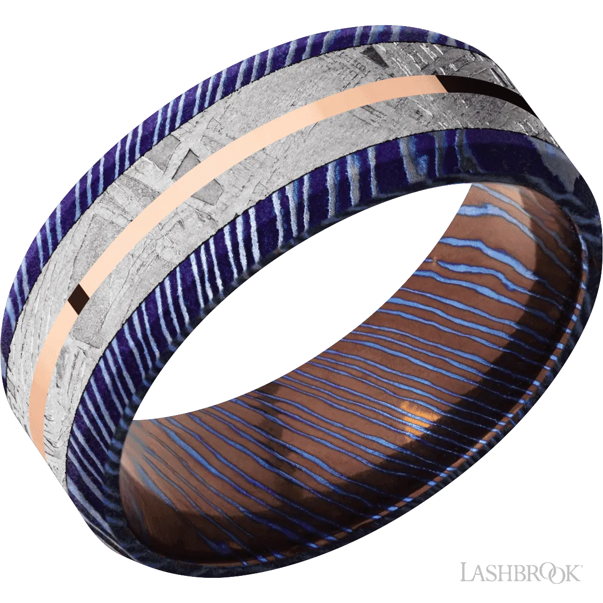Titanium Damascus with Satinetched , Satinetched Finish - 8MM