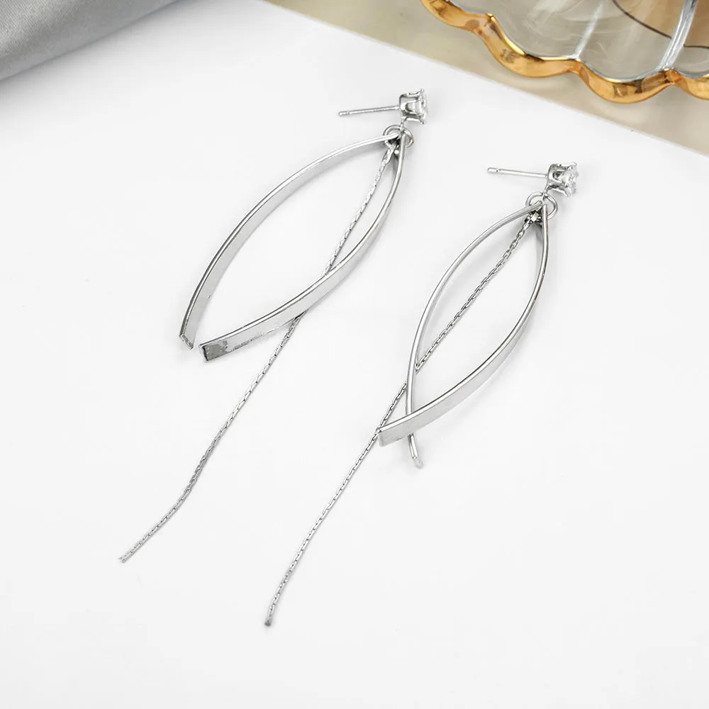 Trendy Female Temperament Net Red Tassel Earrings